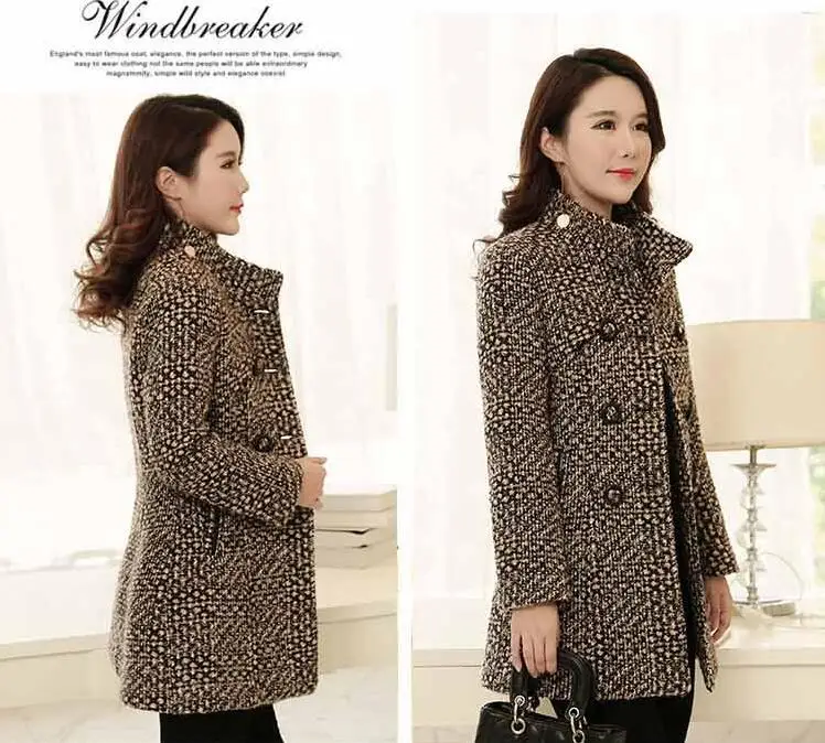 Шерстяное пальто для женщин среднего и длинного возраста осень зима новое