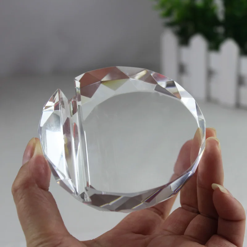 Хрустальный стеклянный граненый держатель для карт в форме шара Paperweight