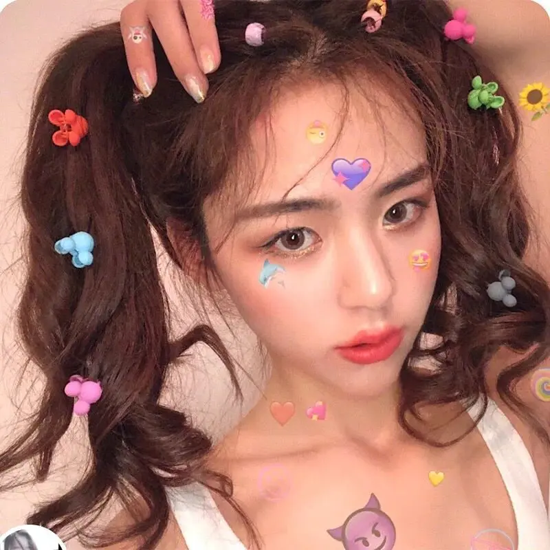 30 шт./компл. яркие однотонные детские заколки для волос милые краски градиент