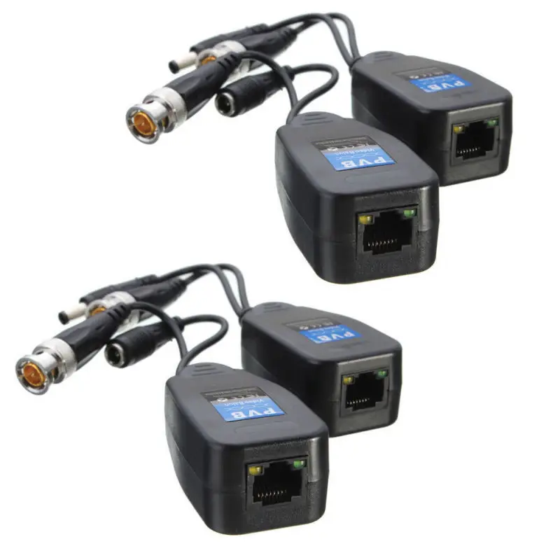 Коаксиальная камера видеонаблюдения BNC приемопередатчик питания для CAT5e 6 RJ45