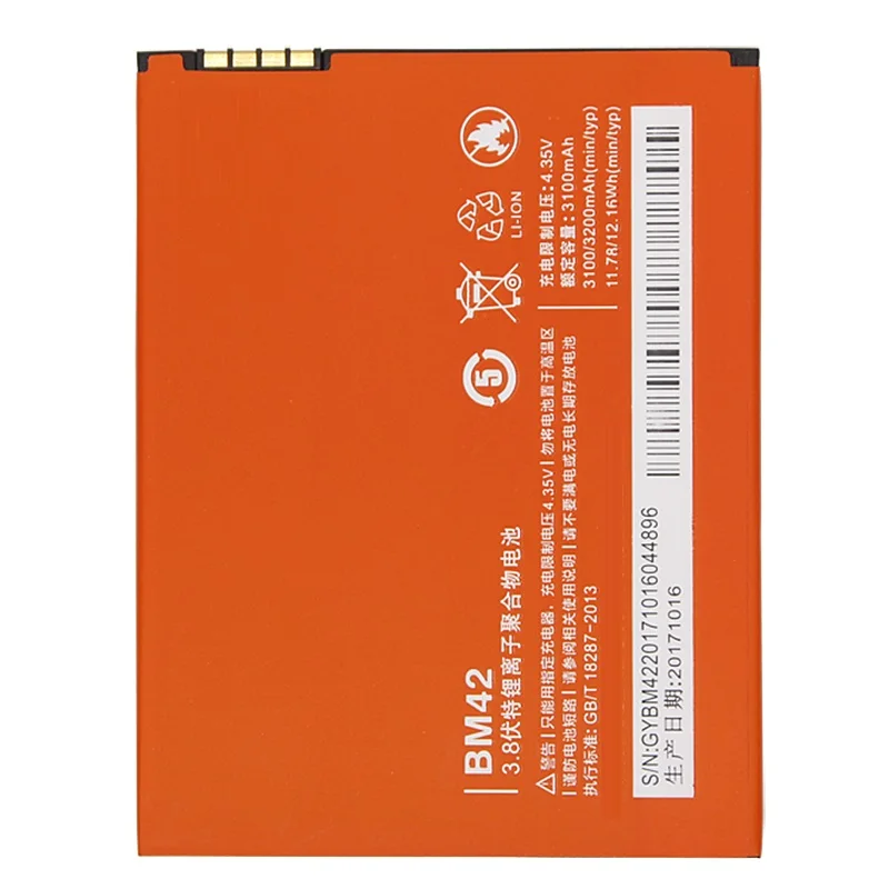 BM42 мобильный телефон батарея для Xiaomi Redmi note Hongmi Note Red Rice NOTE 1 note1