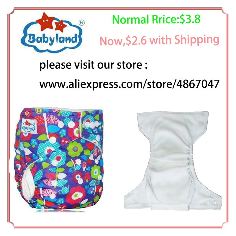 Babyland B класс подгузники в одной девочке Печать Большая скидка с Rrice 2,6 USD(принт имеет небольшой дефект
