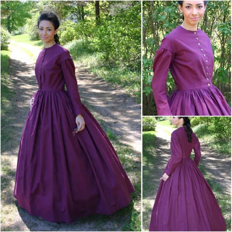 

1860S Victorian Corset Gothic/Civil War Southern Belle Ball Gown Dress Halloween dresses US 4-16 V-1245