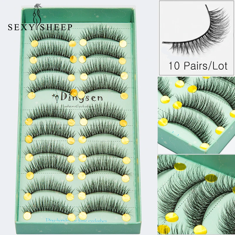 SEXYSHEEP 10 пар Мягкие 3D норковые ресницы натуральный черный великолепный длинный