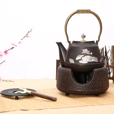 09 Tea Set 1.1L 0.9l, 1.1l, 1.2l плита древесного угля Японии чугунок плита Южной гладить плита Главная Ретро Чай Плита ручной работы специальные Чай комплект - Цвет: 09 Tea Set 1.1L