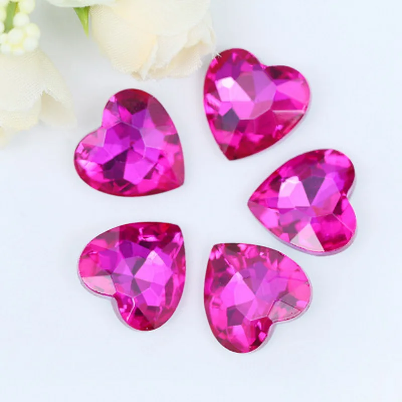 20 цветов 3D акрил в форме сердца Кристалл Rhinestone маникюр Блеск украшение из драгоценных камней мобильный телефон сделай сам материал украшения для ногтей