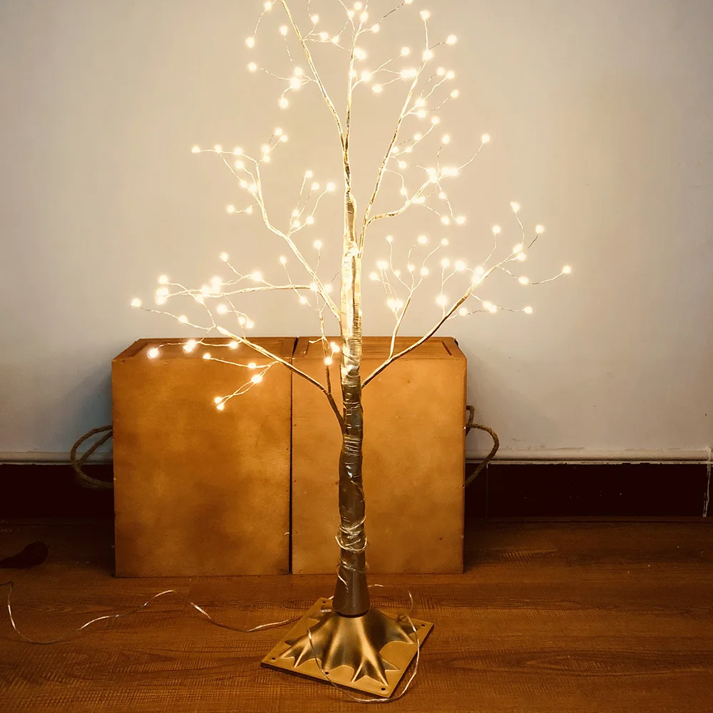

Small Tree Shape Table Lamp 220V 150led Copper Wire Tree Shape Welcome Model Light Tree New Year Lanterns Home Decoration Lamp