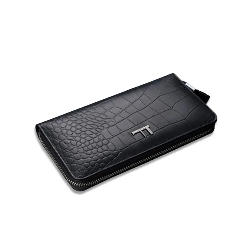 male genuine leather wallet zipper multi funtion men wallets long purse crocodile man handbag free global shipping