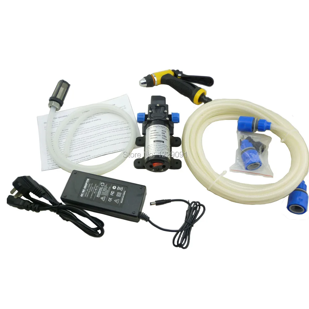 For home use , 80w Portable 12v car washer high pressure wat