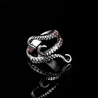 octopus feeler rings stainless steel adjustable rings for womens mens personality ring punk vintage rock fingers party jewelry