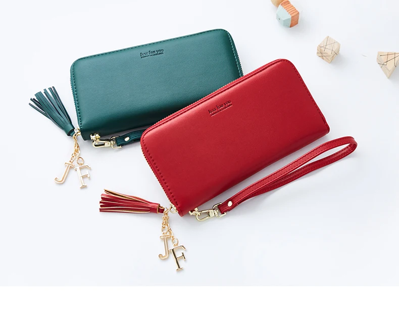 Tassel Wristband Women Wallet Many Departments Female Wallets Brand Designer Ladies Long Clutch Purses Phone Pocket Card Holder