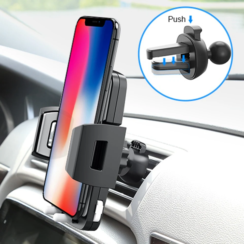 Автомобильный держатель для телефона Metrans Gravity для iPhone 7 XS Max, 360 градусов, gps, крепление на вентиляционное отверстие, держатель для samsung, Xiaomi, huawei, подставка для телефона