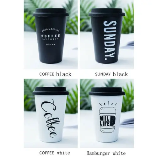 Кружка для кофе на вынос с крышкой оригинальная многоразовая кружка из