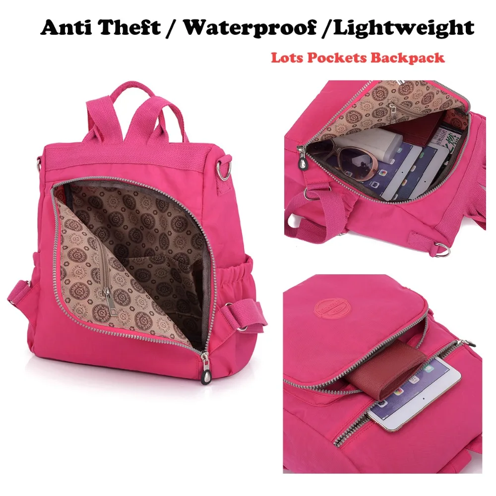 Fashion Women Waterproof Nylon Backpack Korean Style Designers Shoulder School Bag Leisure Rucksack For Girls | Багаж и сумки