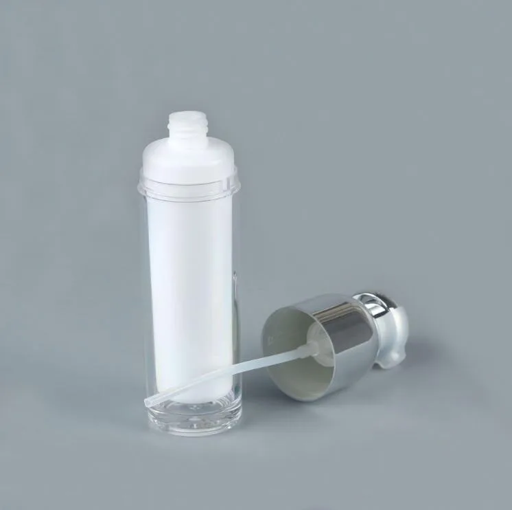 30 мл Акриловая Серебристая безвоздушная бутылка лосьон эмульсия сыворотка