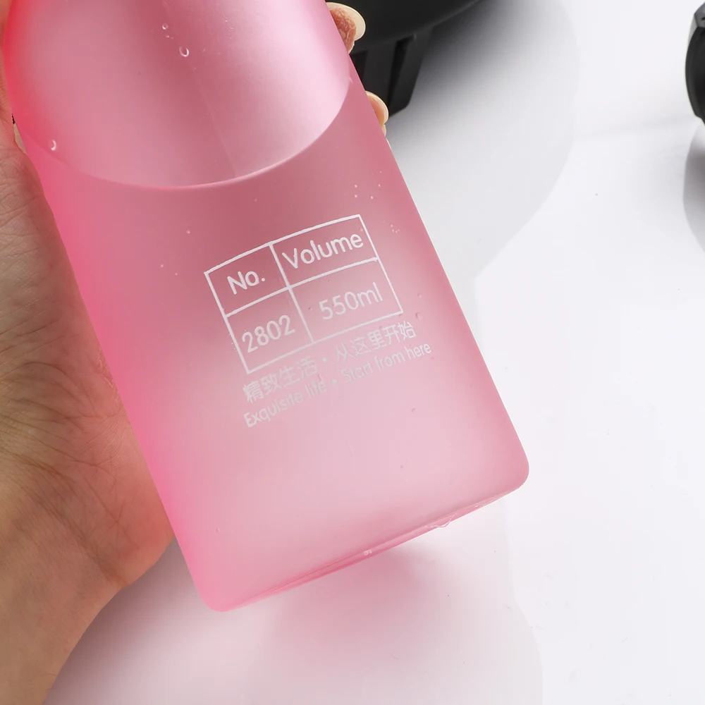 HOOMIN герметичная BPA бесплатно для путешествий, кемпинга, йоги, бега, спорта, матовая бутылка для воды, 550 мл, яркие цвета, бутылка для сока, питьевой воды