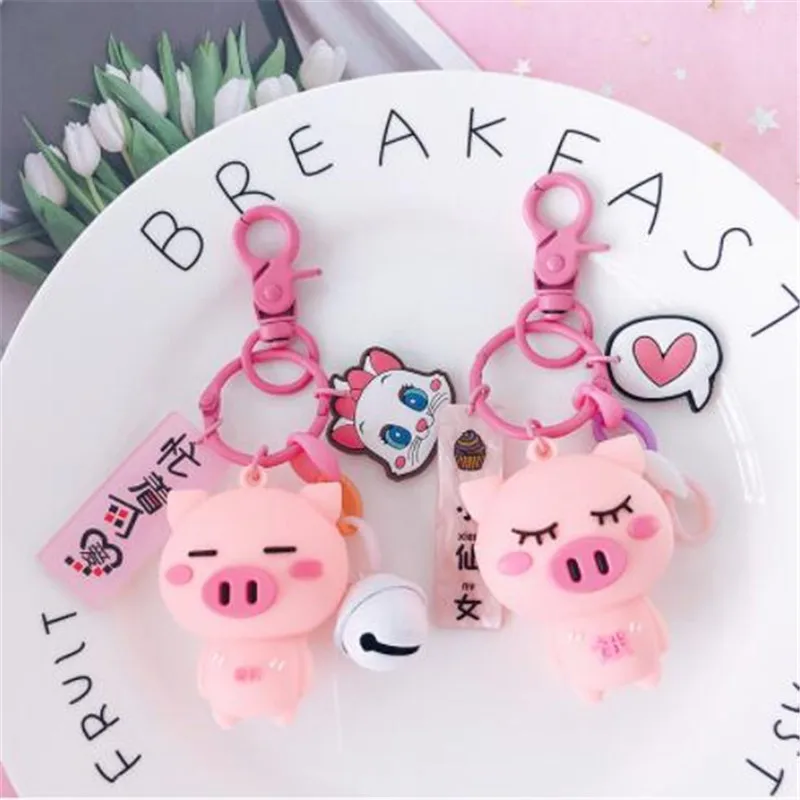 WKOUD розовая свинья пара брелок для влюбленных подарок прекрасный ключей женщин