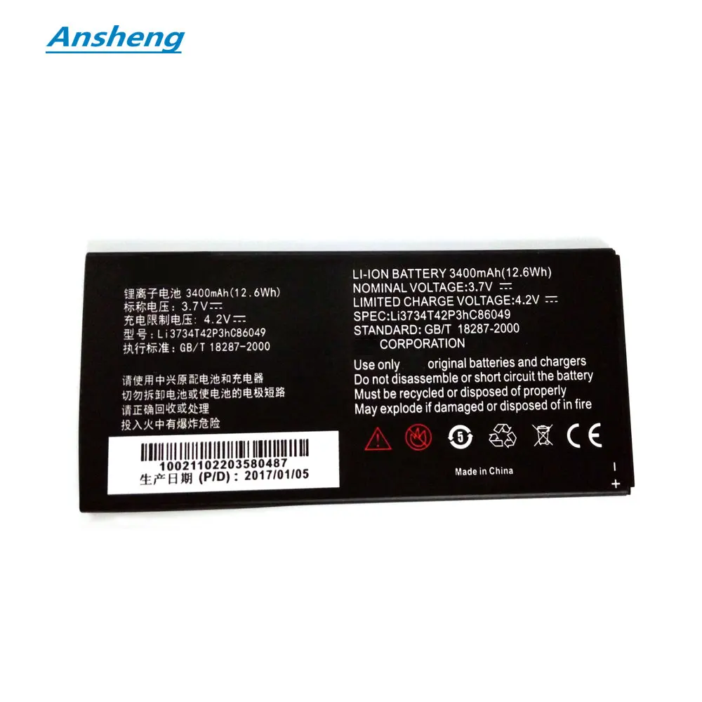 Ansheng высококачественный планшетный ПК 3400 мАч Li3734T42P3hC86049 Аккумулятор для ZTE T9 Tablet V9