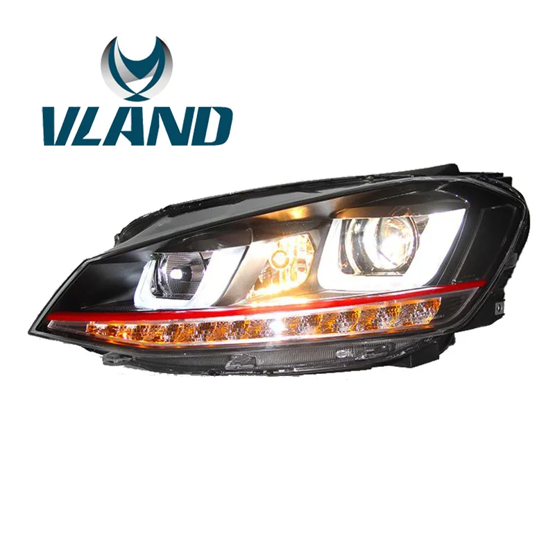VLAND завод для автомобильных головных ламп Golf MK7 2013-2015 светодиодные фары Golf7 GTI С H7