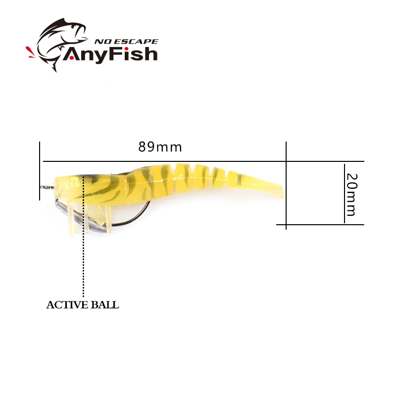 Мягкая приманка в виде креветки ANYFISH 7 г/12 г 1 шт. искусственные приманки