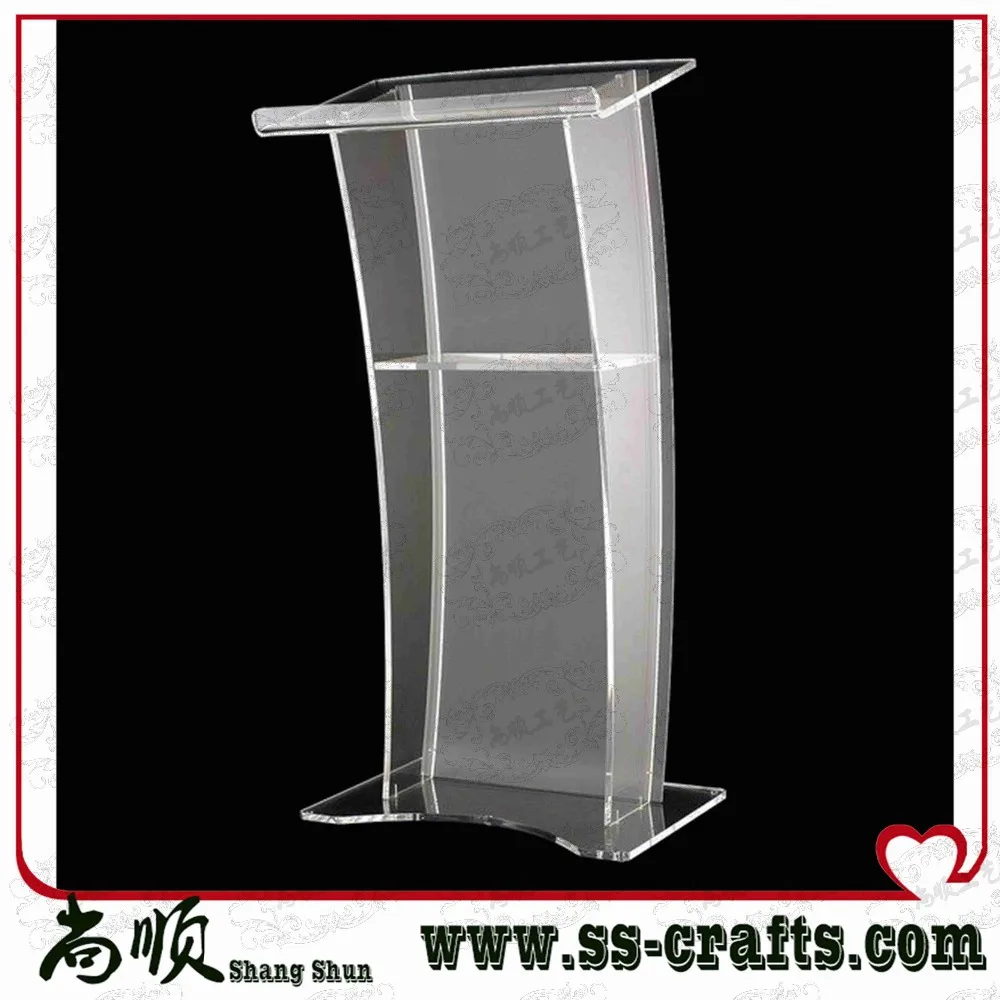 acrylic digital Lectern, Podium size, Pulpit, Speakers Stand.acrylic lecter table Curved Rail Acrylic Lectern