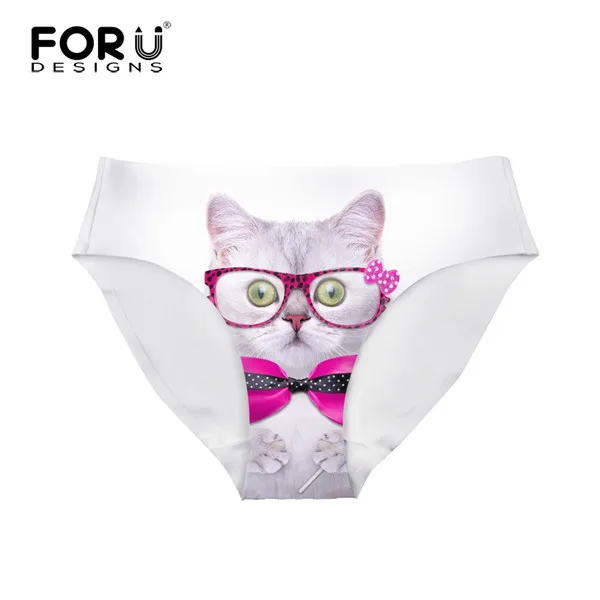 FORUDESIGNS женский сексуальный бесшовный Трусики милый кот 3D печать нижнее белье трусы женские модные женские трусы нижнее белье Calcinha - Цвет: H8057AM