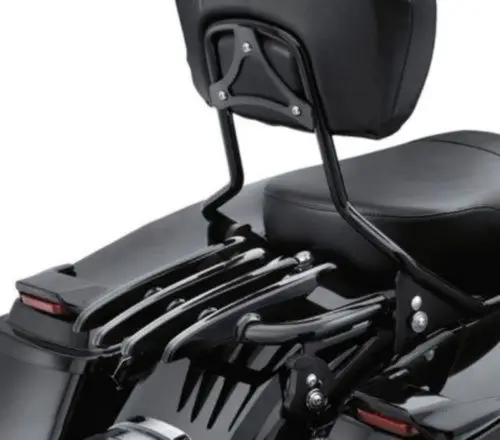 Блестящая черная спинка Sissybar + Стыковочная фурнитура багажная стойка для harley Touring
