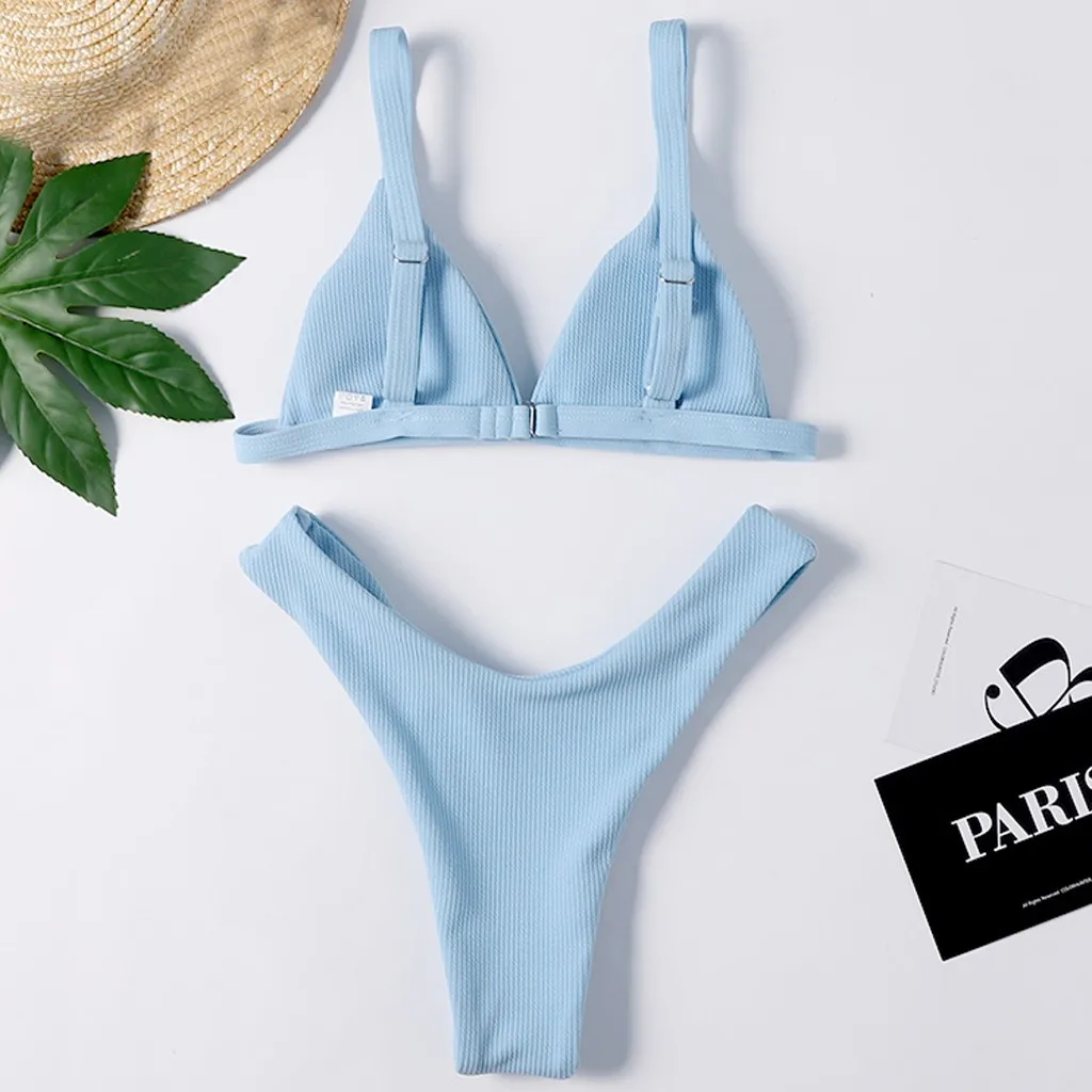Maillot De Bain Femme 2020 Biquinis сексуальное бикини чистый цвет камзол пляжный купальный