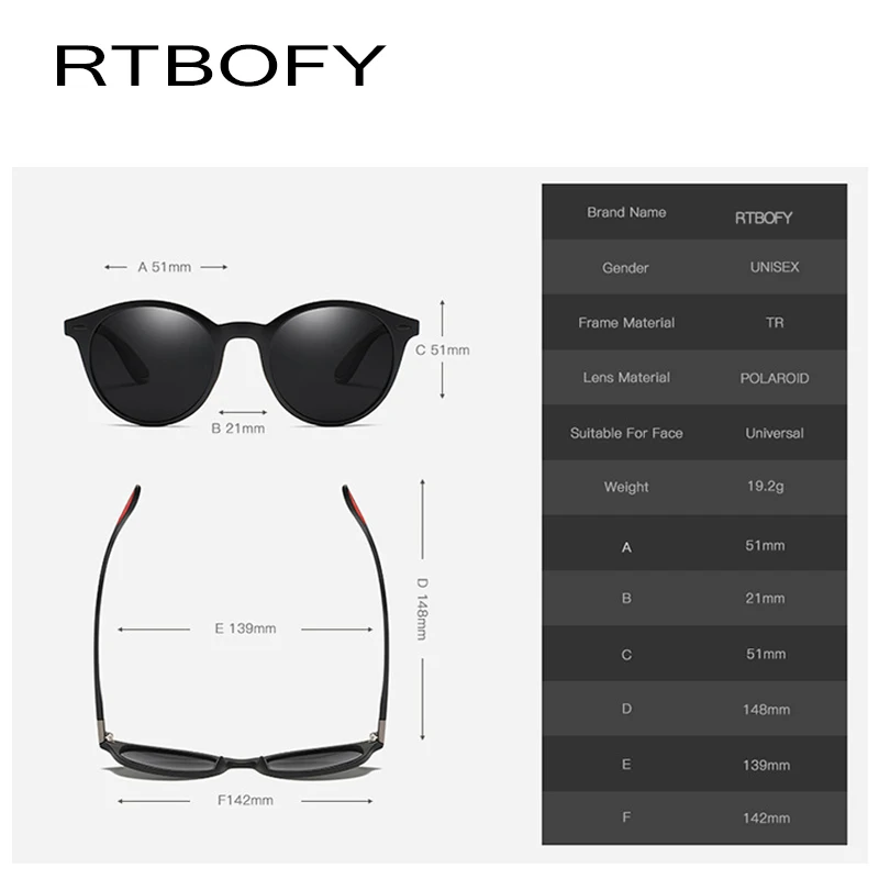 RTBOFY брендовые Дизайнерские мужские солнцезащитные очки поляризационные