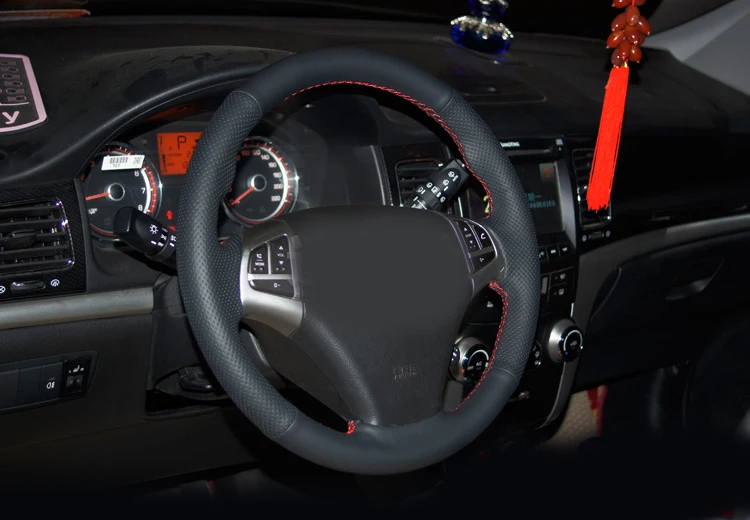 AOSRRUN автомобильные аксессуары кожаная ручная прошивка автомобиля рулевое колесо автомобиля-Стайлинг Для SsangYong Korando 2012 2013 2011