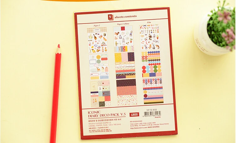 Корея знаковых дневник деко пакет творческий милый стикер набор Dialy наклейка для