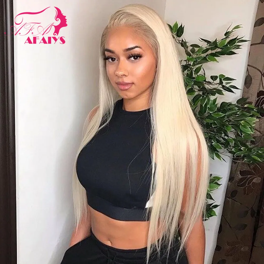 Блондинка Синтетические волосы на кружеве человеческих волос парики 13x6
