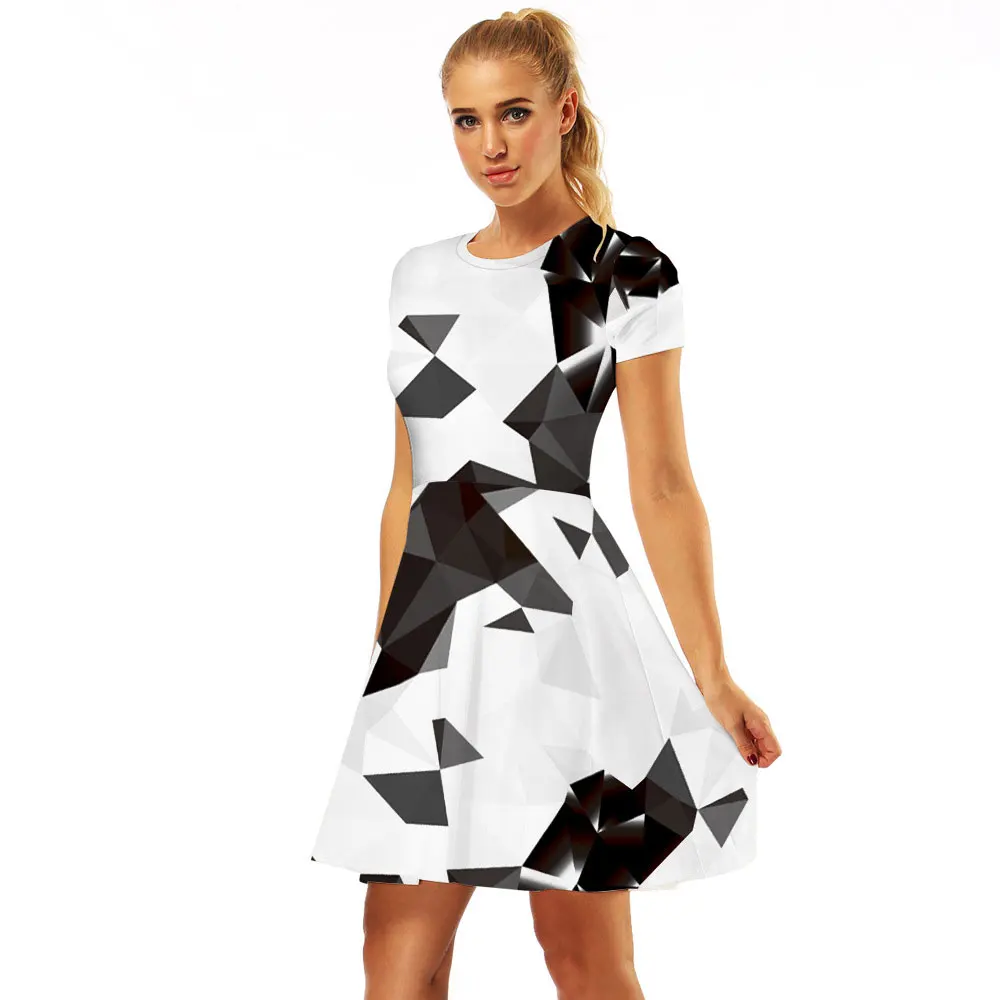 Женское винтажное платье с коротким рукавом вечерние е трапециевидной формы