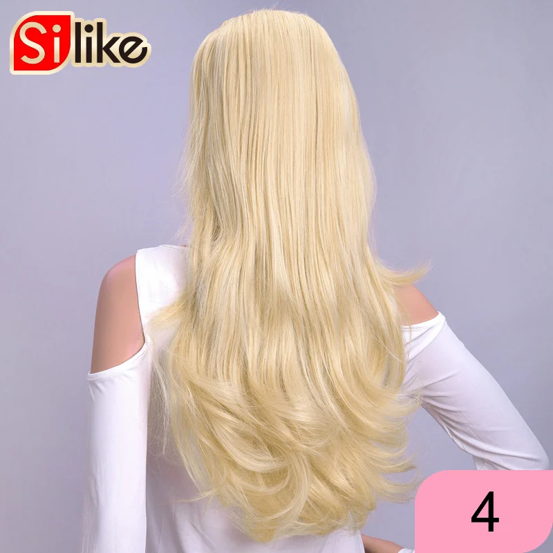 #4 Silike синтетический парик 3/4, длинные светлые волосы, высокая температура, без клея, Косплей парики для черных/белых женщин - Цвет: #4