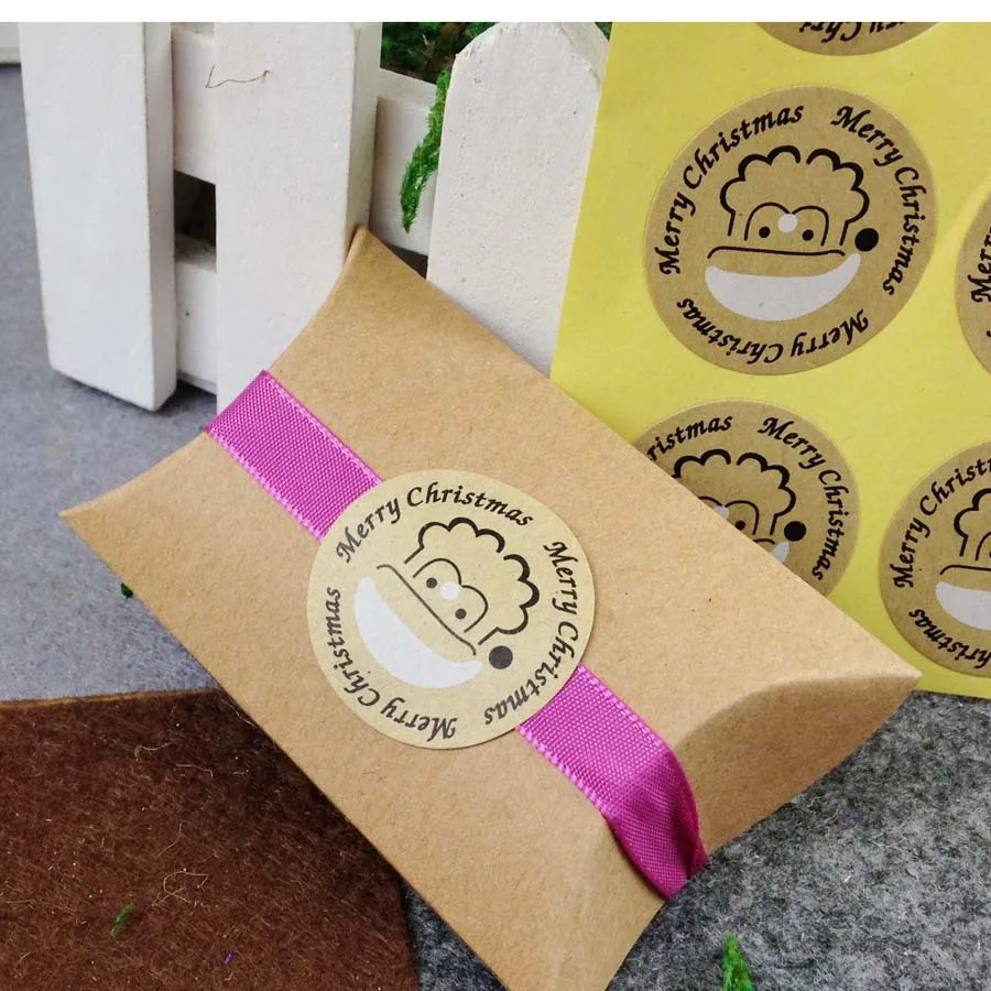 1200 шт./лот Счастливого Рождества ярлык наклейка благодарим Вас крафт r 30 мм