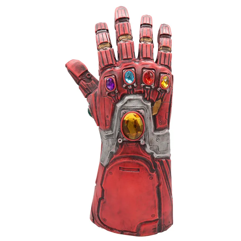 Red without LED Железный человек Tony Stark Infinity Gauntlet светодиодный светильник супергерой Бесконечность камень косплей перчатки Гибкие пальцы - Цвет: Red without LED