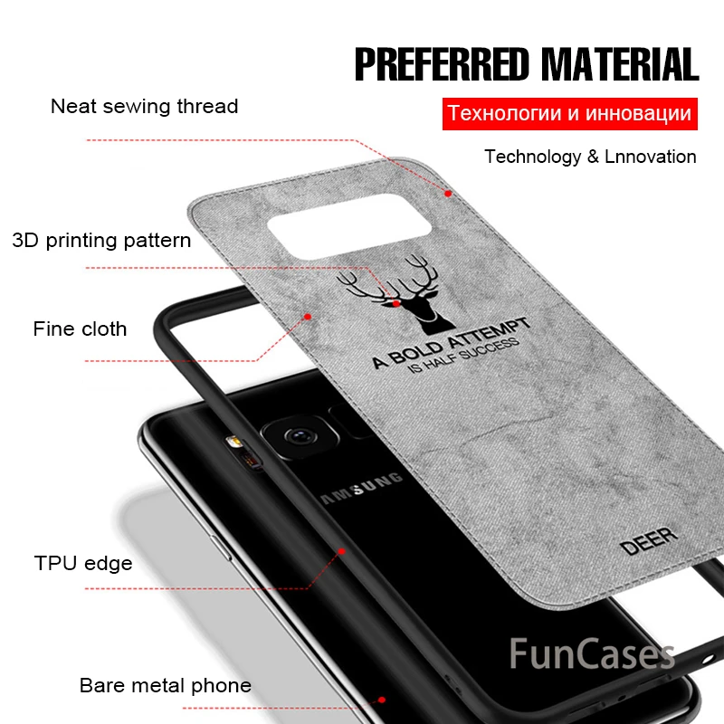 Роскошный противоударный ткань чехол для samsung Galaxy S8 S9 PLus Note 8 9 Ткань текстуры S7