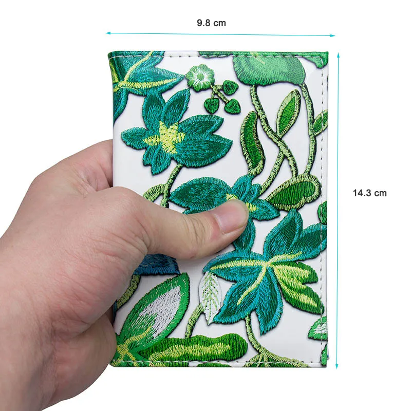 KUDIAN BEAR Women Passport Cover Travel Flower Printing PU Leather Card Holder Ladies Case Porte Carte BIY041 PM49 |