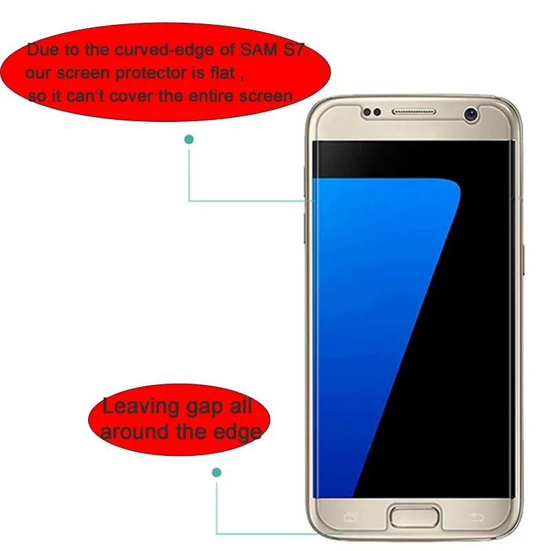 

VSKEY 100pcs 2.5D Tempered Glass for Samsung Galaxy S7 S6 S5 S4 S3 Screen Protector Anti Scratch Protective Film