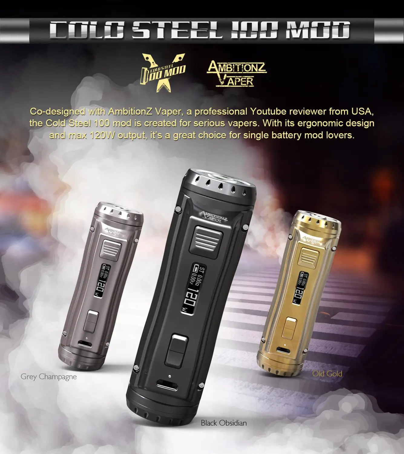 Боксмод Ehpro Cold Steel 100 120 Вт TC 0 0018 с быстрое включение и обновление программного