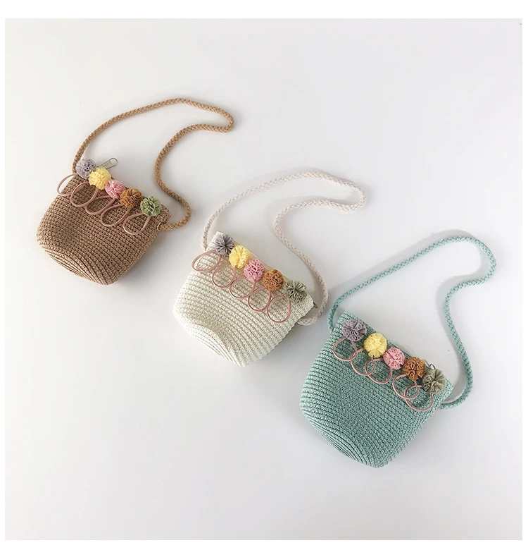 Летняя сумочка из соломы нижнее белье с рисунком из мультфильма трусы Crossbody сумка ручной работы из плетеной соломы портмоне Месседжер-сумка для девочек маленькие пляжные сумки подарок для детей