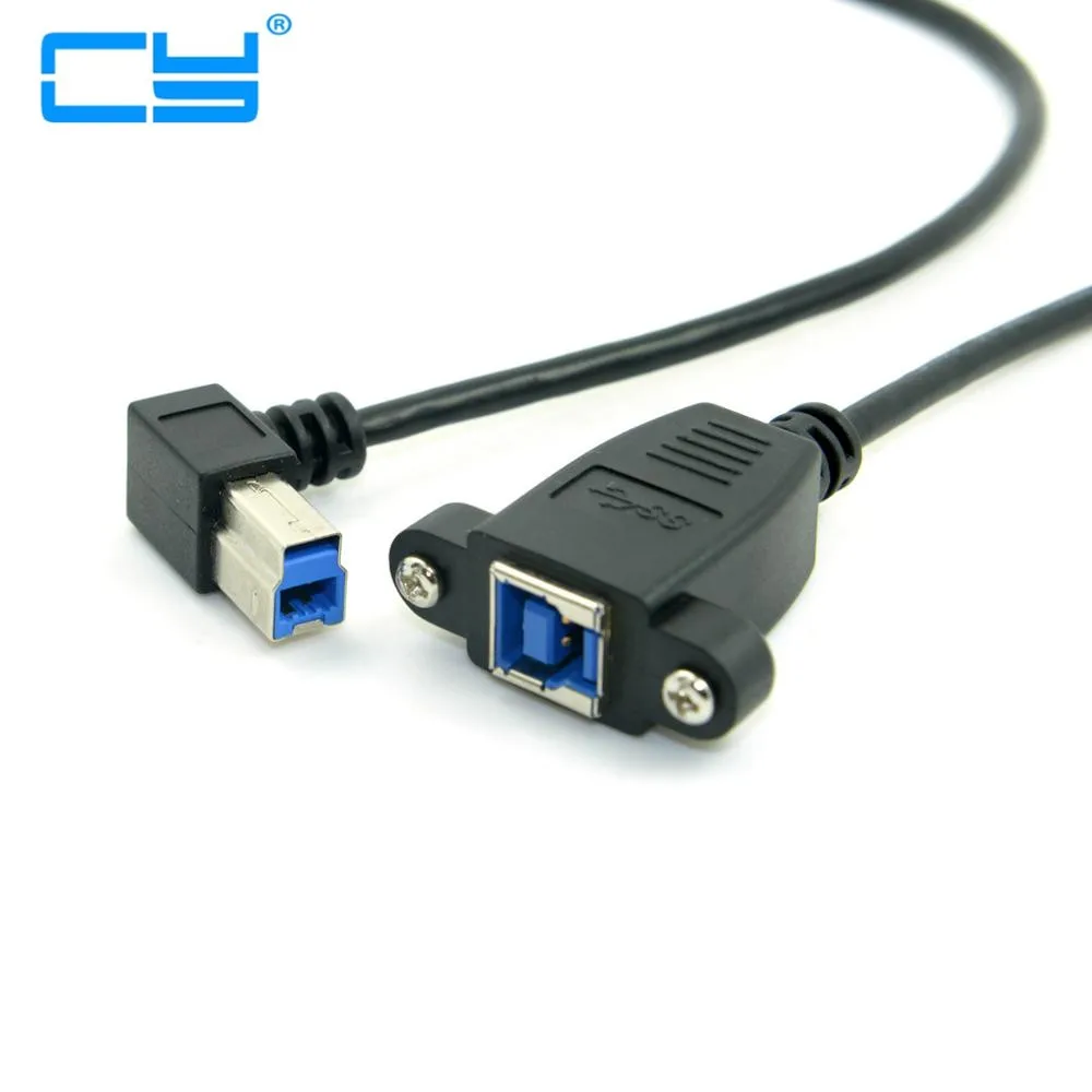 Черный USB 3 0 USB3.0 крепление на заднюю панель B Тип Женский правый угловой 90 градусов