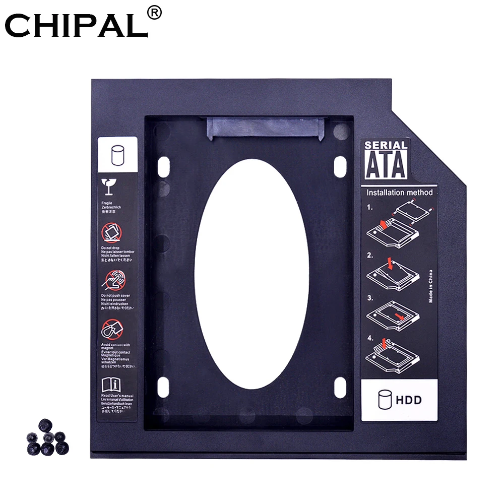 CHIPAL Универсальный SATA 3,0 2nd HDD Caddy 12,7 мм для 2," 2 ТБ SSD HD Жесткий диск чехол Корпус для ноутбука CD DVD rom Оптический отсек