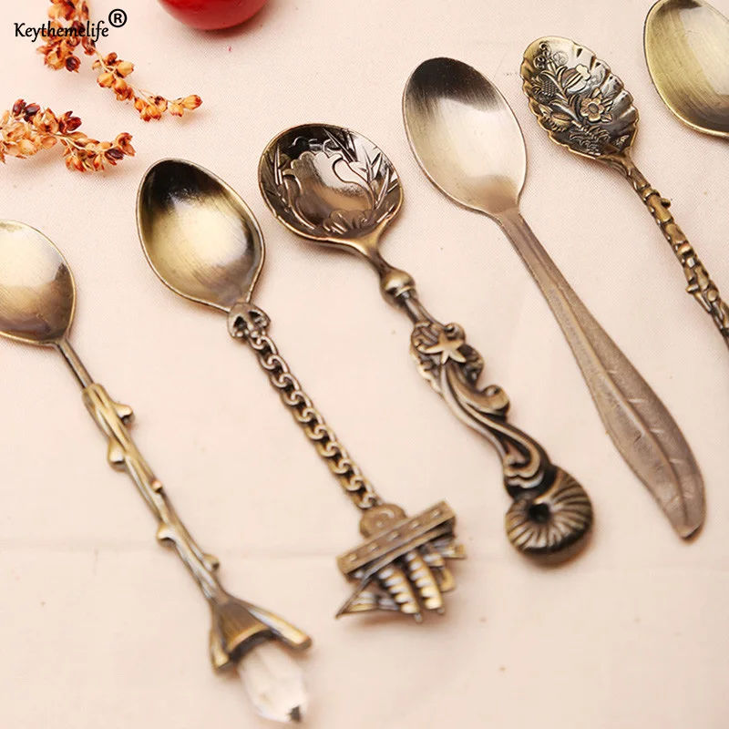 1 шт. маленькая кофейная ложка Кухонная столовая винтажная королевская бронзовая