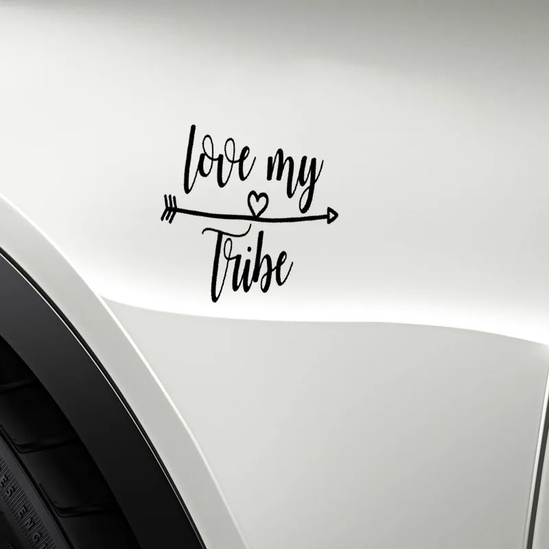 YJZT 12 7 см * Виниловая наклейка с надписью Love My Tribe Arrow Heart автомобильная черного и