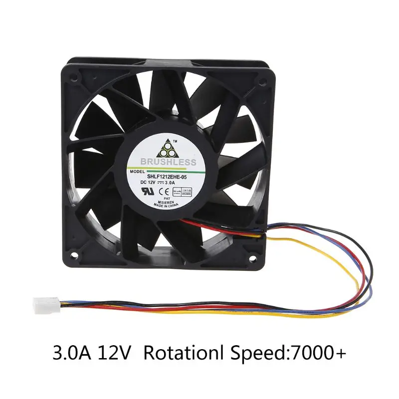 V12E12BS2B5-07A02 Охлаждающий вентилятор 12038 12V 1.5A 1.85A 5A 3.0A 4.8A двойной шариковый подшипник бесщеточный 4Pin инвертор сервер S7 S9 D3 L3 E9 T9 FFB1224EHE-F00 - Цвет: V12E12BS2B5-07A02