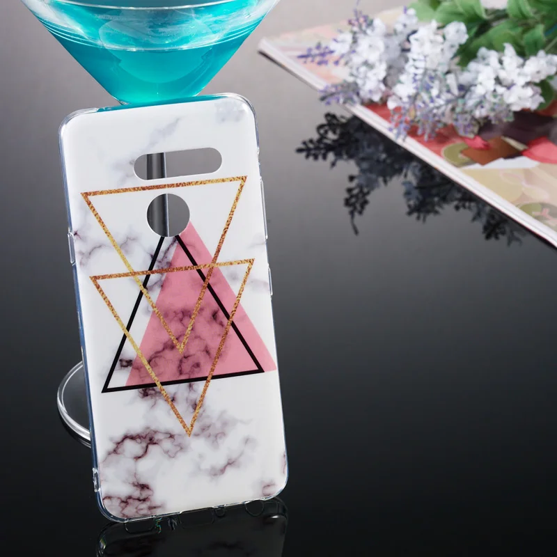 

Fashion Triangle Marble Soft TPU Cases Mobile Phone Bag Silicone Cover Skin Shell Coque Funda Capa Etui for LG G8 Case accessory