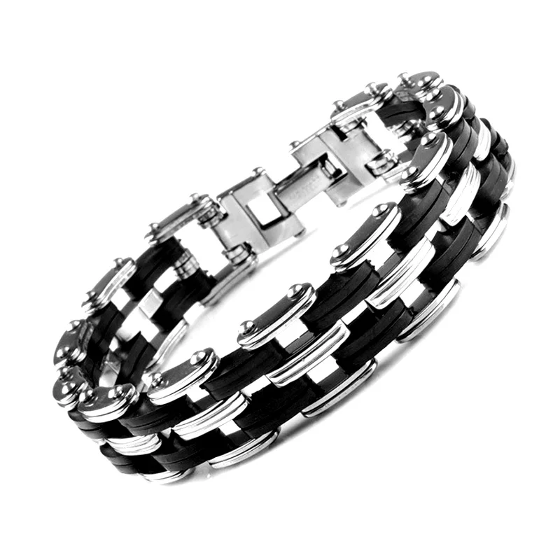 Новый браслет из нержавеющей стали для мужчин тональный байкера велосипеда
