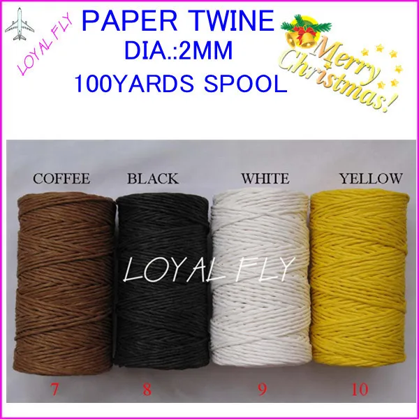 

12pcs/lot free shipping 10 color mix color paper twine 100yards/spool, craft DIY twine ,paper cords, twisted paper rope