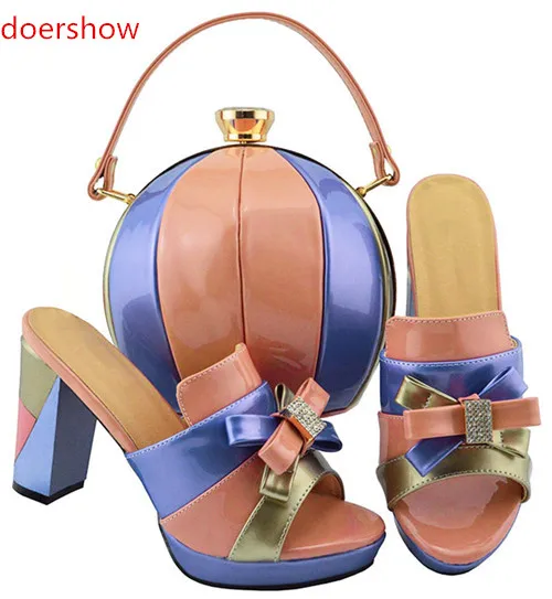 Doershow/хит продаж комплект из туфель и сумочки в африканском стиле свадебные